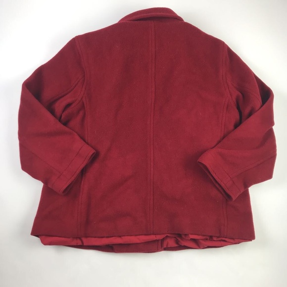 J.CREW Womens Double Breasted Red Wool Cashmere XL - Picture 3 of 5